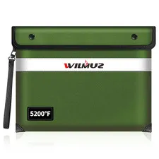 Wilmuz Upgraded 5200F Heat Insulated Fireproof Money Bag 8 Layers Of Protective