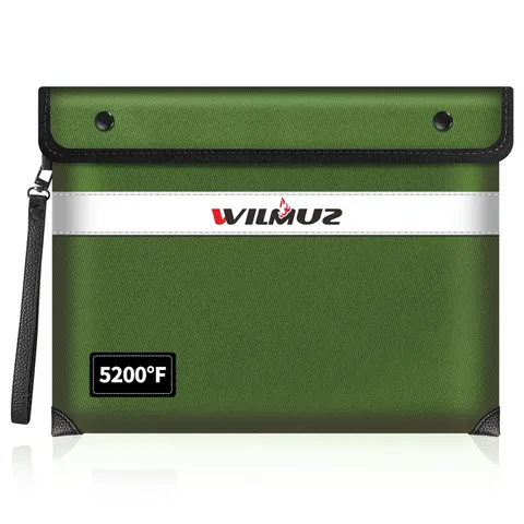 Wilmuz Upgraded 5200F Heat Insulated Fireproof Money Bag 8 Layers Of Protective