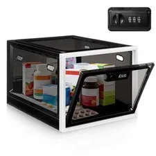 Medication Lock Box with Combination, Large Lockable Storage Box for Medicine...