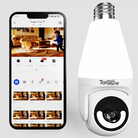 3MP Security Light Bulb Camera - 5G&2.4GHz 2K HD Outdoor Light Socket Camera ...