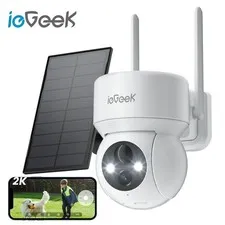 ieGeek 2K Outdoor Solar Security Cameras 360 PTZ Battery Powered Night Vision