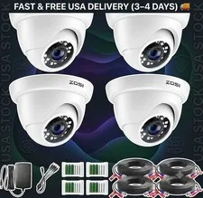 4 Camaras De Seguridad Wifi Exterior 1080P Inalambrica Con Vision Nocturna Video