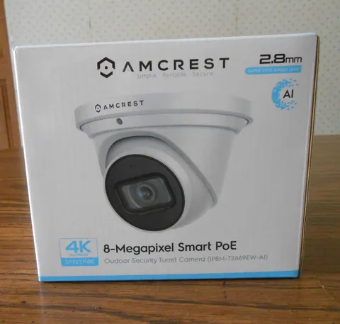 Amcrest 4K 8-Megapixel Smart PoE outdoor security turret camera NEW