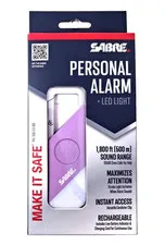 Sabre Personal Alarm 2-in-1 with LED Light 1,800 ft Sound Range Purple New