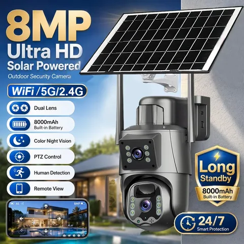 4K Solar Security Camera Wireless Outdoor Outdoor Night Vision WiFi Surveillance