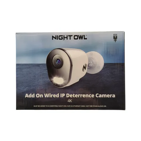 Night Owl Wired Add-On IP Deterrence Camera, 4K, CAM-FTN8-BU