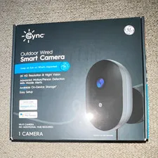 Cync Outdoor Wired Smart Camera 2K Wi-Fi Night Vision Alexa/Google (1 Cam)