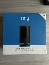 Ring Stick Up Cam Plug-in Wired Indoor/Outdoor Camera Black NEW
