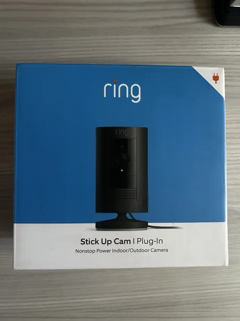 Ring Stick Up Cam Plug-in Wired Indoor/Outdoor Camera Black NEW