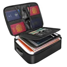 Fireproof three-layer document storage bag with waterproof zipper