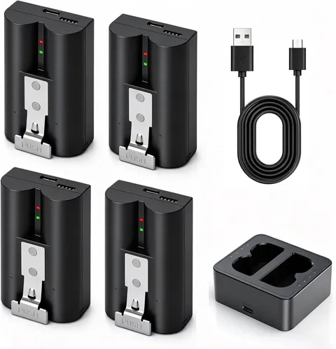 4-Pack Ring Battery & Charger for Ring Doorbell/Stick Up Cam/Spotlight Cam