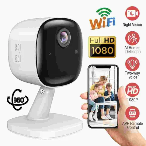 Camara De Seguridad HD IP 360 Wifi Inalambrica Para Casa Con Microfono y Audio