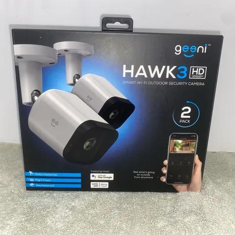 Geeni Hawk 3 1080p Wi-Fi Outdoor Cameras with Alexa Google Voice Control  2 Pack