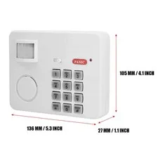 Wireless PIR Motion Sensor Alarm Password Home Security Keypad Remote