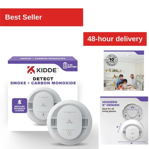 Kidde 30CUDR-V Smoke & CO Detector, Battery Powered, Voice Alerts, 85dB
