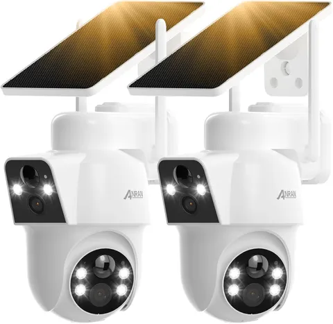 Dual Lens Solar Security Camera Wireless Outdoor 3MP