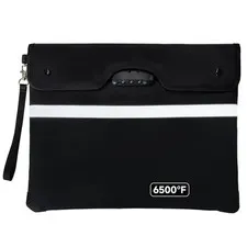 15x12 Inch Fireproof Waterproof Document Money Bag With Lock And Card Slot