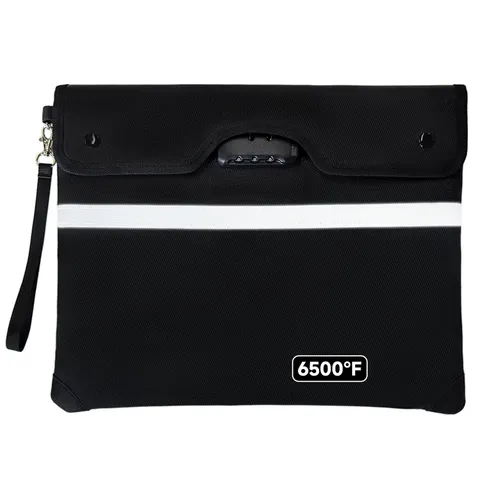 15x12 Inch Fireproof Waterproof Document Money Bag With Lock And Card Slot
