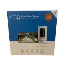 Ring Stick-Up Cam Battery White Wireless Security Camera 1080p HD Indoor/Outdoor
