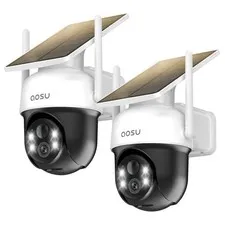 aosu Solar Camera Outdoor Wireless - 100% Wire-Free Outdoor Security Camera W...