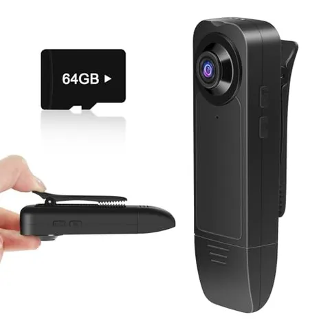 Mini Body Camera 1080P FHD Body Cam with Ultra-Wide Angle Lens, 360 Minutes 