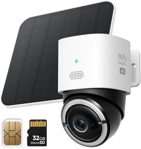 Eufy Security 4G LTE Cam S330, 4K Cellular Solar Security Cameras Wireless Outdo
