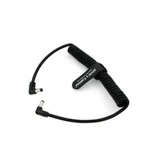 DC Power Cord 5.5x2.1mm Male Right Angle Coiled Compatible Atomos Monitor