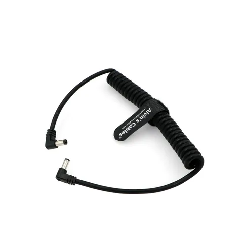 DC Power Cord 5.5x2.1mm Male Right Angle Coiled Compatible Atomos Monitor