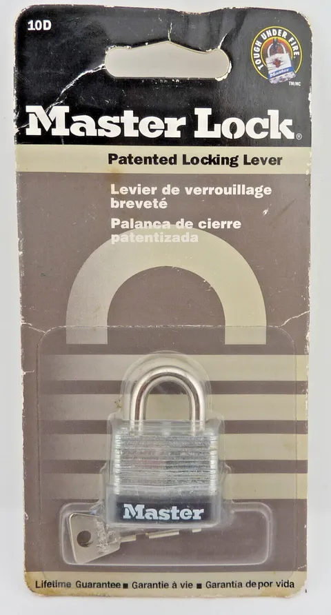 VTG 10D Master Lock Padlock Small Steel Lock with 2 Keys NEW IN PACKAGE