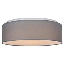 Navaris Flush Mount Ceiling Light - 15.75" Diameter Drum Lamp Gray