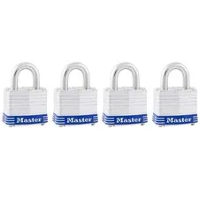 Master Lock Padlock 1 9/16In Keyed Alike Tumbler 4Pk