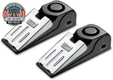 Door Stop Alarm with 120DB Siren Door Stop for Home & Travel (Black) (Pack of 2)