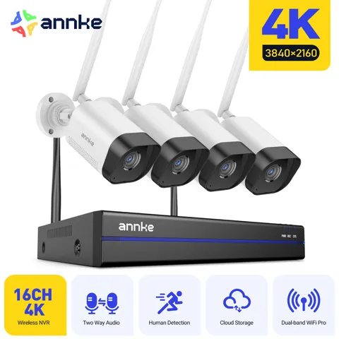 ANNKE 4K 16CH NVR Wireless Security IP Camera System 2-Way Audio Human Detection