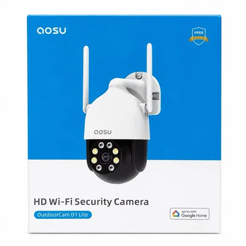 Aosu OutdoorCam D1 Lite HD WiFi Security Camera Outdoor Works w/ Google Home NEW