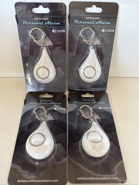 New Lot of 4 Safesound Personal Alarm - 125db Security Emergency Self Defense E3