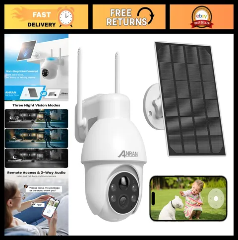 2K Solar Wireless Security Camera - Outdoor Battery-Powered WiFi Surveillance Sy