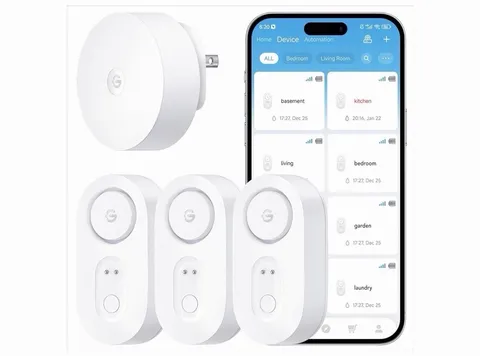 GoveeLife Upgraded Smart Water Leak Detector 1s with High Alarm, 3 +1 Pack