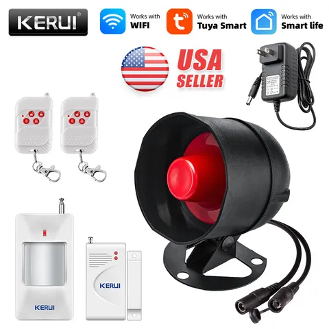 DIY WiFi Home Security Alarm Kit 110dB Loud Siren Wireless Window Sensor