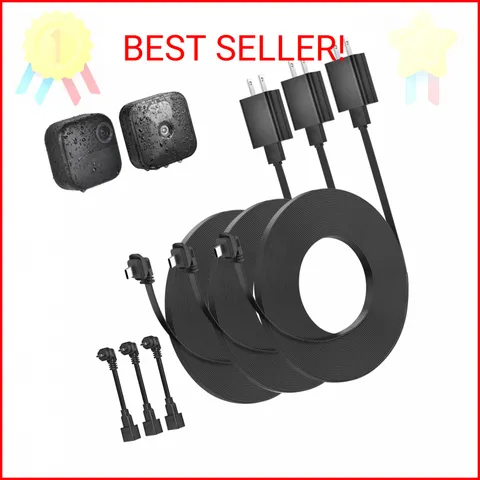 3pack 30ft Weatherproof Power Cable and Adapter for Blink Outdoor 4 (4th Gen), B