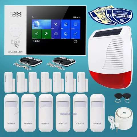 HOMSECUR Wireless WIFI 4G LCD Home Alarm System Touch Screen