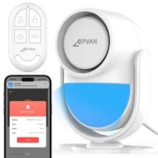 CPVAN WiFi Motion Sensor Alarm, 125dB Wireless Smart PIR White-1+1 
