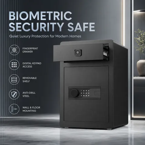 New Large Home Safe, Anti-theft Safe Box With Deposit Slot & Dual Alarm System
