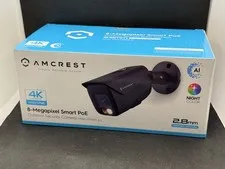 Amcrest 4K POE AI IP Security Camera Video Surveillance System 8MP Bullet Black