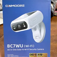 CINMOORE BC7WU Wi‑Fi IP Outdoor Solar Panel Battery Security Camera White