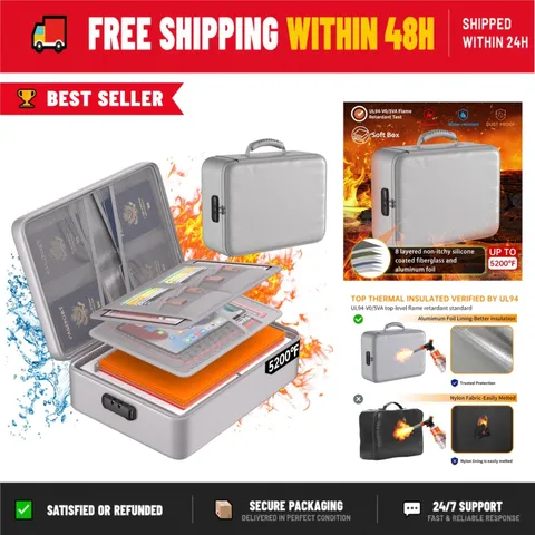 DocSafe 5200°F Fireproof Document Organizer Box with Lock
