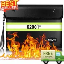 Upgraded Fireproof Waterproof Money Bag Cash Document Pouch Safe Zipper Small