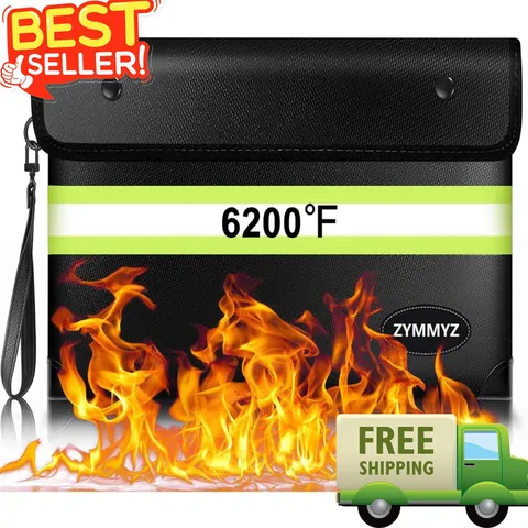 Upgraded Fireproof Waterproof Money Bag Cash Document Pouch Safe Zipper Small