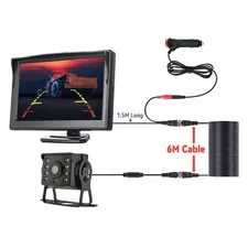 Universal Backup Car Rear view Camera with 5 inch Monitor for Truck HD Screen LE