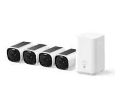 eufy Security eufyCam E40 4-Cam Kit, Solar Camera, 2K MaxColor White
