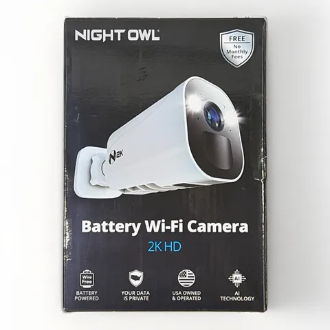 Night Owl 2K Battery Indoor/Outdoor Camera Wi-Fi - WM-CAM-BWNIP4BU - New